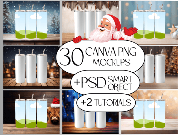 30x 20Oz Skinny Tumbler Mockup Canva PSD: Streamline Your Drinkware Designs