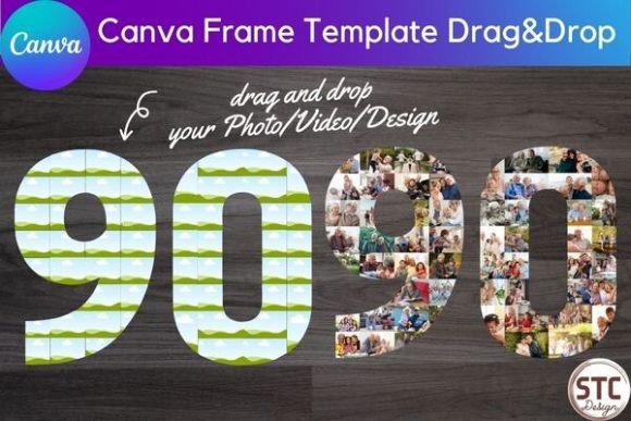 90 Ninety Number Collage Canva Frame: Your Creative Design Hub