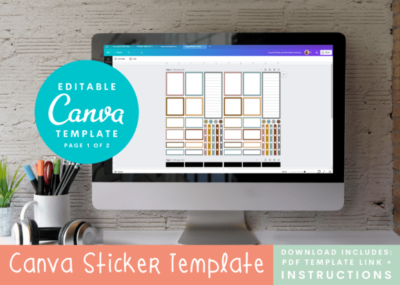 Canva Colorful Boxes Sticker Template: Streamline Your Planner Stickers