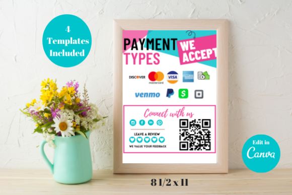 Colorful Payment Method Bundle Canva: A Vibrant Vendor Display Solution