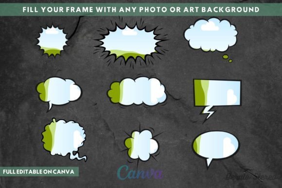 Comic Book Speech Bubbles Canva Frames