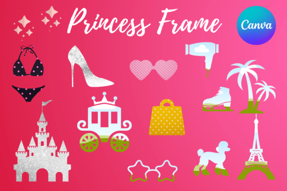 Enchanting Designs: The Princess Canva Frame Template Collection