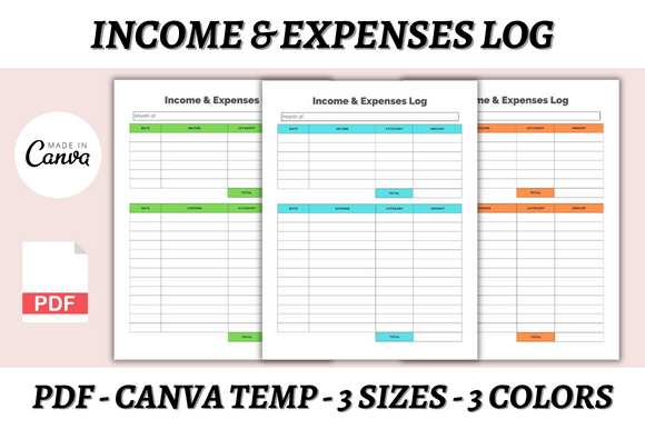 Master Your Money: The Income & Expenses Log Canva Template