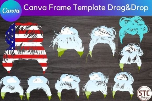 Messy Bun Canva Frame Template Bundle: Instant Creative Upgrade