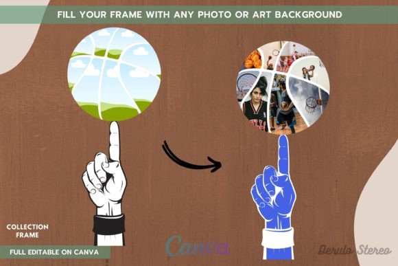 Slam Dunk Your Creativity with Basketball on the Finger Canva Frame