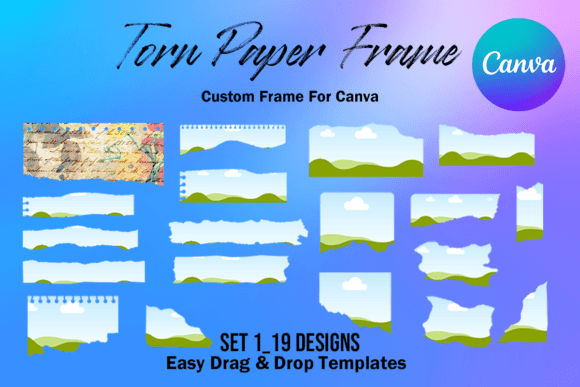 Torn Paper Ripped Canva Frame Template: Effortless Edge