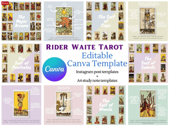 Unlock Your Inner Seer: The Rider Waite Tarot Canva Template