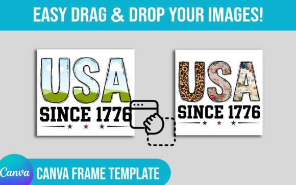 USA Patriotic Canva Frame Template: Instant Design Impact